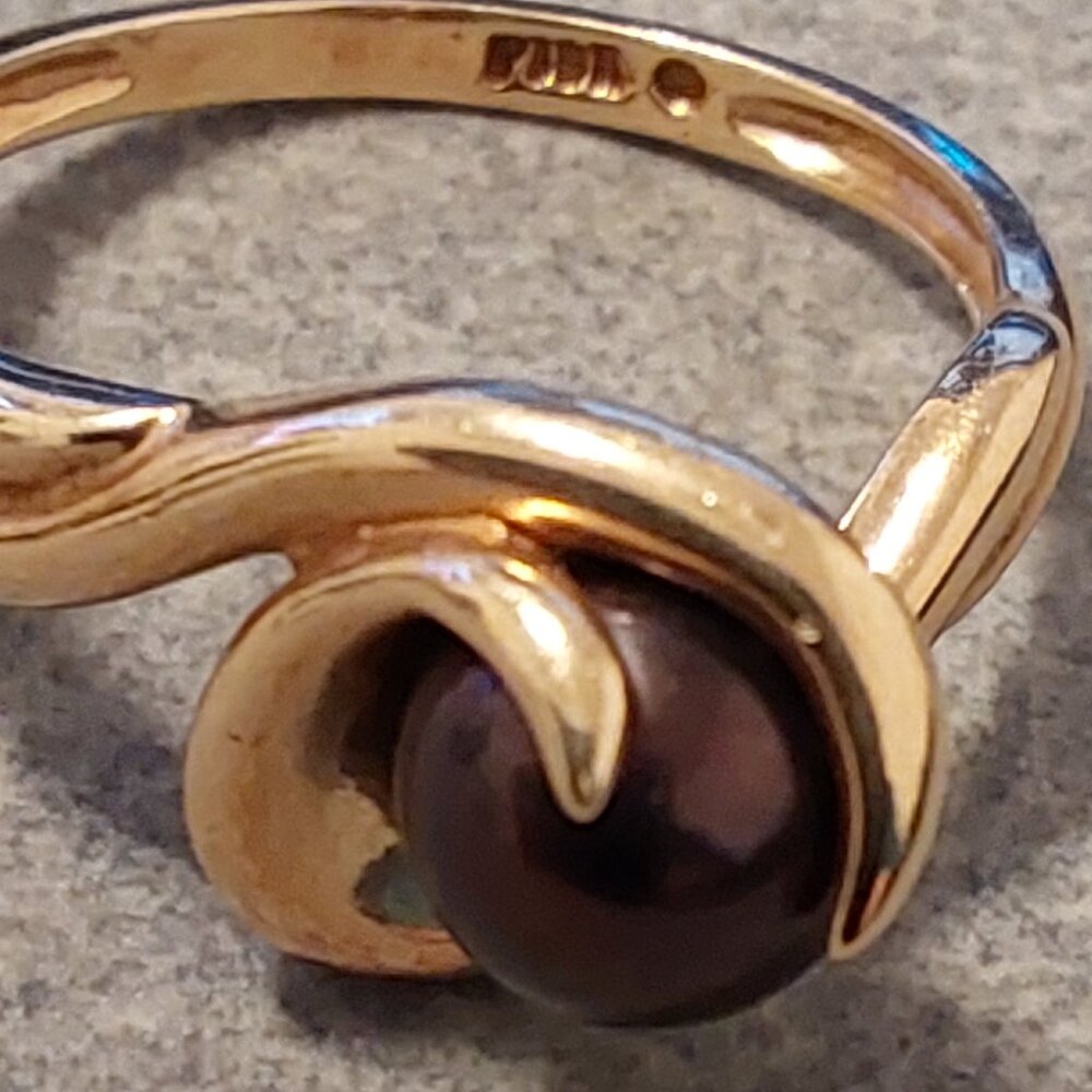 TAHITIAN PEARL14 KT. GOLD RING, VINTAGE 1990 BEAUTIFUL RING